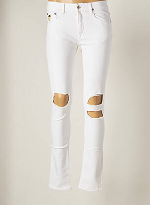 Pantalon droit stretch taille normale blanc APRIL 77 femme