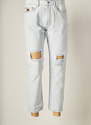 Pantalon 7/8 fermeture zippée sous rabat boutonné taille normale bleu APRIL 77 femme