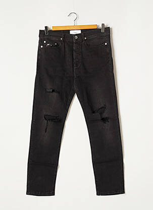 Jeans coupe droite effet usé délavé taille normale noir APRIL 77 femme