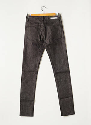 Pantalon droit fermeture zippée sous rabat boutonné taille normale noir APRIL 77 femme
