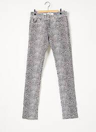 Pantalon droit stretch taille basse blanc APRIL 77 femme
