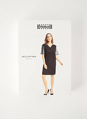Robe mi-longue manches courtes manches courtes noir WOLFORD femme