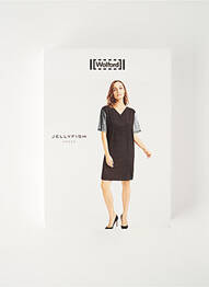 Robe mi-longue manches courtes manches courtes noir WOLFORD femme