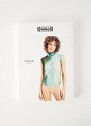 Body stretch manches courtes vert WOLFORD femme