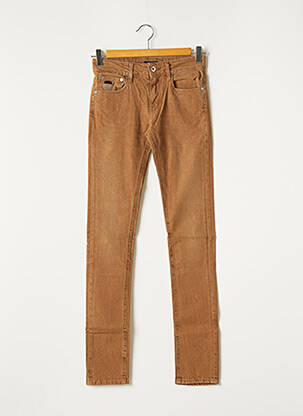 Jeans coupe slim broderie rivets taille normale marron APRIL 77 femme
