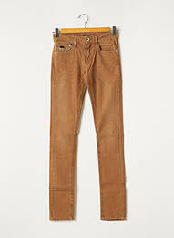 Jeans coupe slim broderie rivets taille normale marron APRIL 77 femme