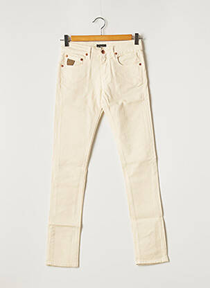 Jeans coupe slim broderie rivets taille normale beige APRIL 77 femme