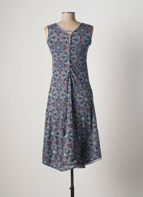 Robe mi-longue bleu DIPAWALI pour femme