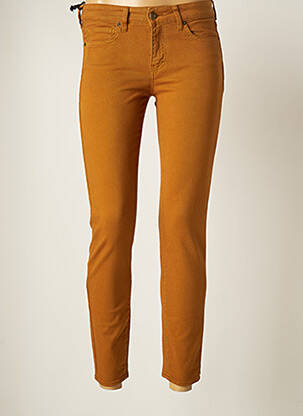 Pantalon 7/8 stretch taille normale marron FIVE femme