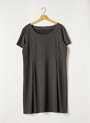Robe mi-longue manches longues manches longues gris CAROLE RICHARD femme