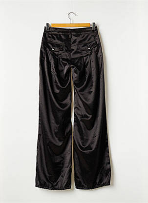 Pantalon large fermeture zippée sous rabat boutonné taille normale noir NEWPLAY femme