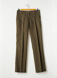 Pantalon droit tissage popeline taille normale vert MANGO femme