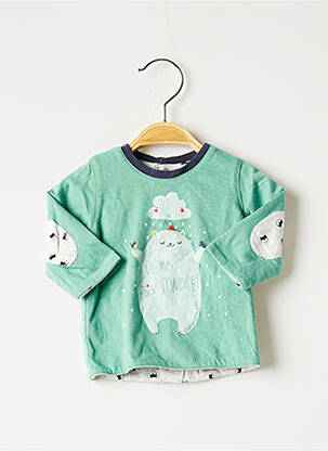 T-shirt fermeture pressionnée manches longues vert CATIMINI garçon