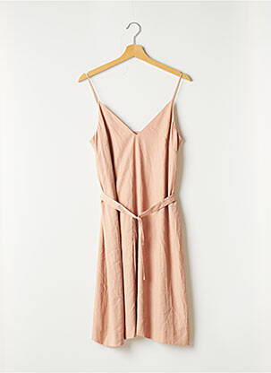 Robe mi-longue tissage crêpe fines bretelles rose WHYRED femme