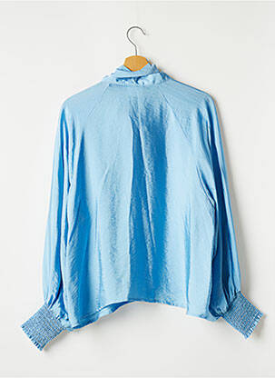 Chemisier coupe fluide manches longues bleu GESTUZ femme