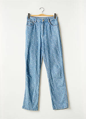 Jeans coupe droite taille haute taille haute bleu GESTUZ femme