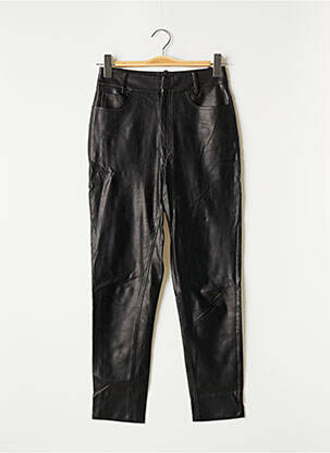 Pantalon droit fermeture zippée sous rabat avec crochet taille haute noir GREYHOUND ORIGINAL femme