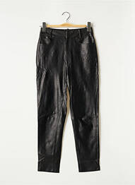 Pantalon droit fermeture zippée sous rabat avec crochet taille haute noir GREYHOUND ORIGINAL femme