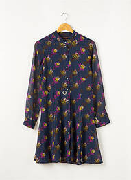 Robe mi-longue coupe fluide manches longues bleu MAISON SCOTCH femme