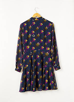 Robe mi-longue coupe fluide manches longues bleu MAISON SCOTCH femme