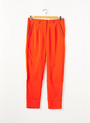 Pantalon 7/8 fermeture zippée sous rabat avec crochet taille normale orange TREND BY CAPTAIN TORTUE femme