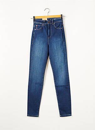 Jeans coupe slim broderie rivets taille haute bleu SALSA femme