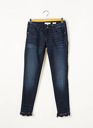 Pantalon slim broderie rivets taille normale bleu FRACOMINA femme