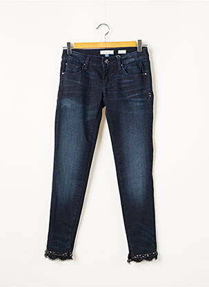 Pantalon slim broderie rivets taille normale bleu FRACOMINA femme