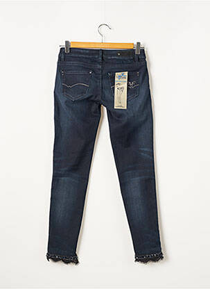 Pantalon slim broderie rivets taille normale bleu FRACOMINA femme