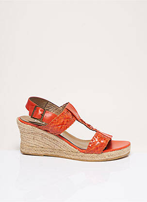 Espadrilles fermeture bride(s) talon de 7 à 9cm orange KESS femme