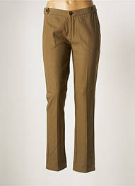 Pantalon chino fermeture zippée sous rabat boutonné taille normale vert SWILDENS femme