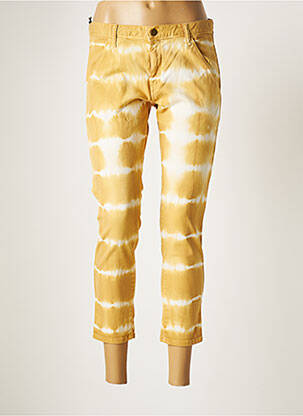 Pantacourt stretch taille basse jaune ACQUAVERDE femme