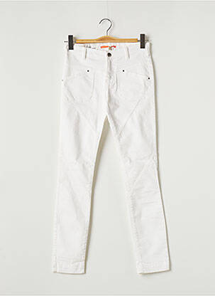 Jeans coupe slim broderie rivets taille normale blanc QUIET femme