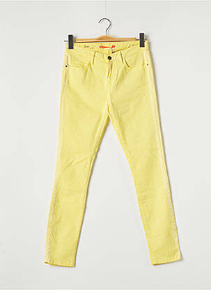 Pantalon slim broderie rivets taille normale jaune QUIET femme