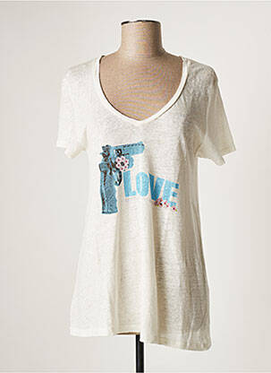 T-shirt blanc HEY LOU pour femme