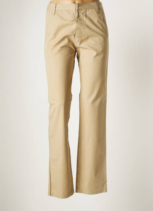 Pantalon droit fermeture zippée sous rabat boutonné taille normale vert LAURENCE DOLIGE femme