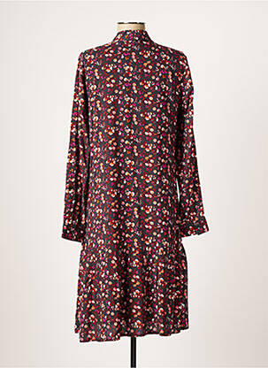 Robe mi-longue imprimé fleurs manches longues gris AGATHE & LOUISE femme