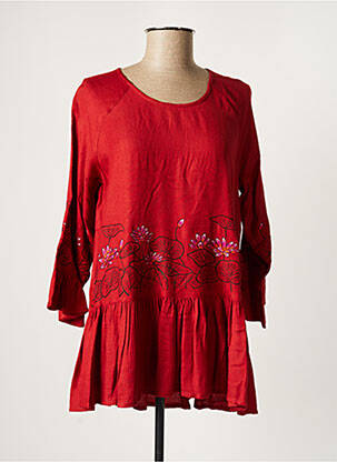 Tunique manches longues tissage crêpe marron AGATHE & LOUISE femme