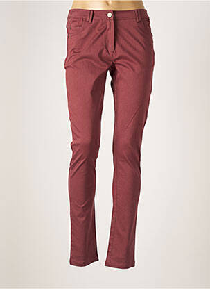 Pantalon slim broderie rivets taille normale rouge AGATHE & LOUISE femme