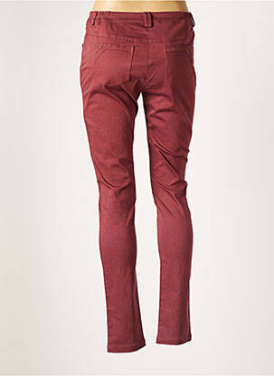 Pantalon slim tissage popeline taille normale rouge AGATHE & LOUISE femme