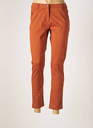 Pantalon chino tissage popeline taille normale orange AGATHE & LOUISE femme