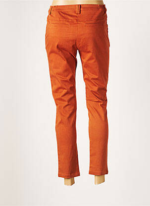 Pantalon chino tissage popeline taille normale orange AGATHE & LOUISE femme