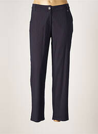Pantalon droit tissage popeline taille normale bleu AGATHE & LOUISE femme