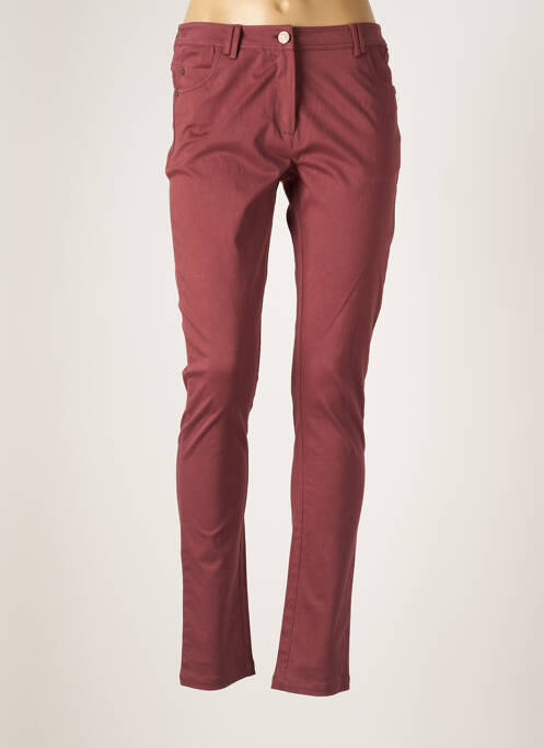 Pantalon slim broderie rivets taille normale rouge AGATHE & LOUISE femme
