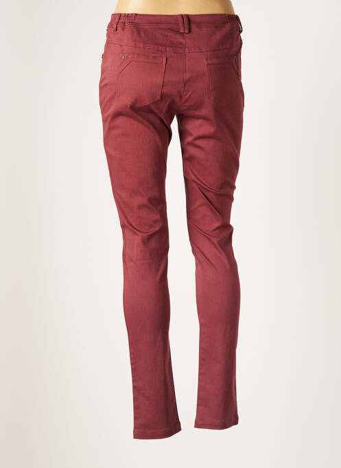 Pantalon slim broderie rivets taille normale rouge AGATHE & LOUISE femme