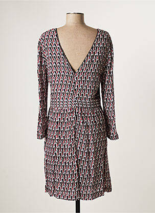 Robe courte fermeture zippée au dos manches longues noir SUNCOO femme