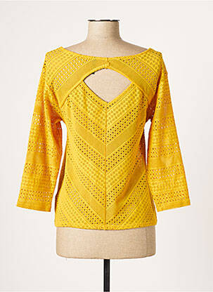 Top coupe cintrée manches 3/4 jaune PASSIONATA femme