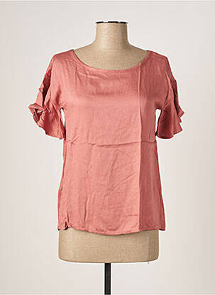 Blouse col rond manches courtes rose PASSIONATA femme