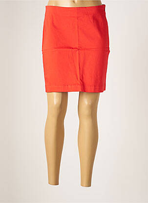 Jupe courte fermeture zip latéral orange LA FIANCEE DU MEKONG femme