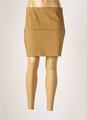 Jupe courte fermeture zip latéral beige LA FIANCEE DU MEKONG femme